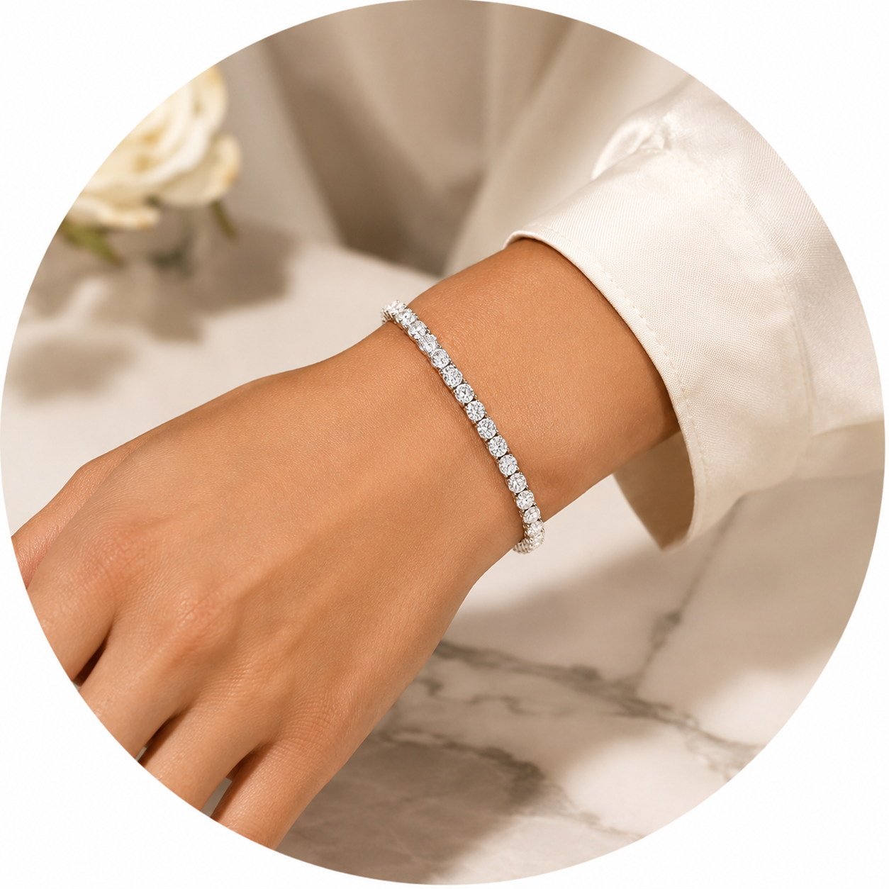 Diamond tennis bracelets and cuffs